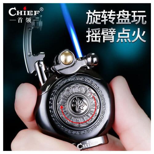 Chief Men Windproof Straight Creative Unpack Gift Cigar Rocker Inflatable Lighter