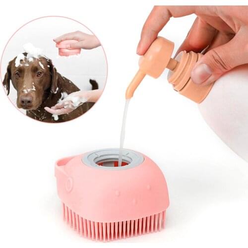 Soft Pet Dog Cat Bath Shower Shampoo Brush SPA Massage Cleaning Washing Scrubber Household Comb Grooming Dog Accessories