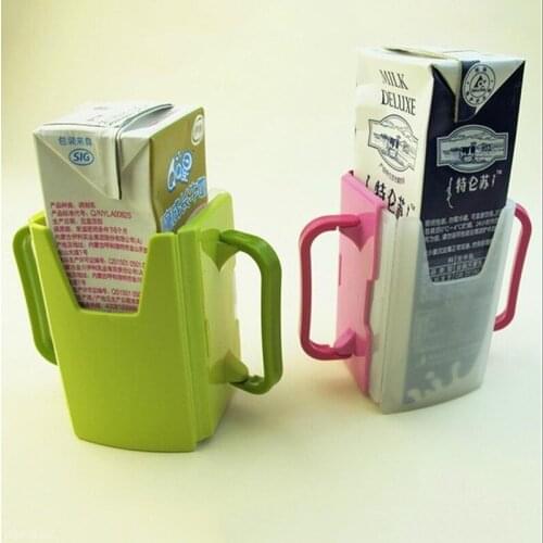 New 1pc Adjustable Plastic Safy Baby Toddler Kid Juice Milk Box Drinking Bottle Cup Holder Mug 2 Colors 882673