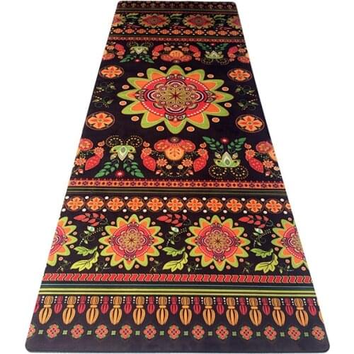 NEW PRINTED SUEDE MICROFIBER NATURAL RUBBER NON SLIP YOGA MATS