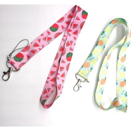 New cartoon Pineapple watermelon Neck Strap Lanyards Badge Holder Rope Pendant Key Chain Accessorie