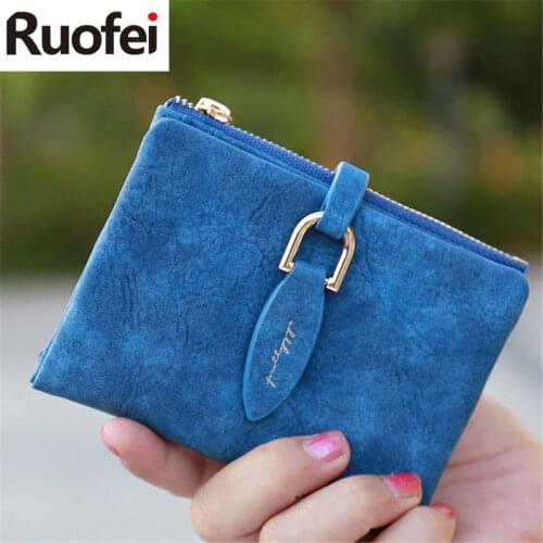 New Lady Snap Fastener Short Clutch Wallet Vintage Matte Women Wallet Fashion Small Female Purse short Coin Card Holder