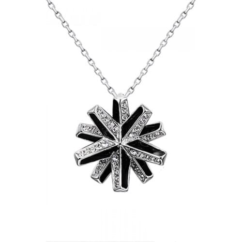 COCOM Fashion Snowflake Pendant Necklace with Crystals from Austria Female Bijoux Christmas Jewelry Gift for Women and Girls