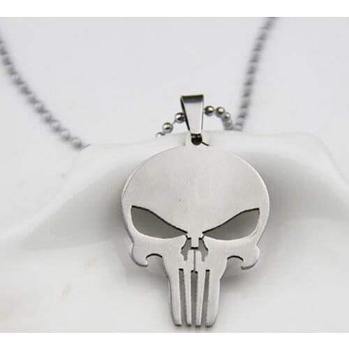 Skull Necklace Pendant Superhero Personality Charm Punishment Skull Dark Knight Necklace for Woman Man Gift Wholesale 1Pc