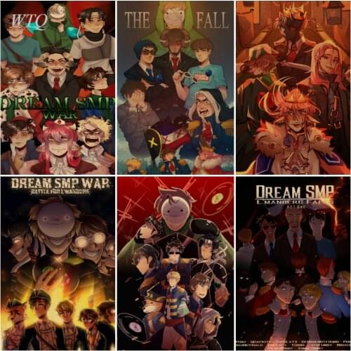 Anime Dream Smp Wall Poster Anime Posters Retro Poster Canvas Painting Wall Art Picture Photos for Childrens Room Home Decor