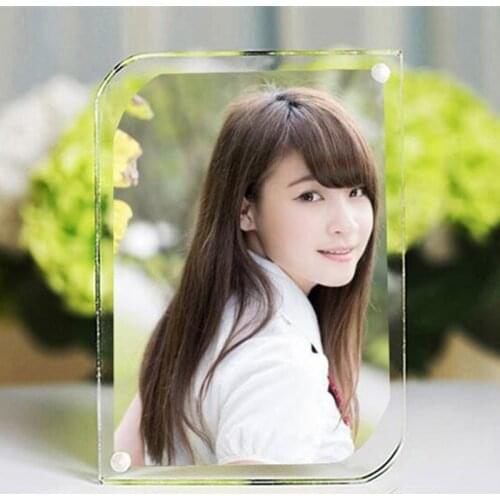1set Christmas Gift Top Grade Acrylic Magnet Photo Frame Modern Europe Simple Fashion High Transparent Acryl Clear Picture Frame