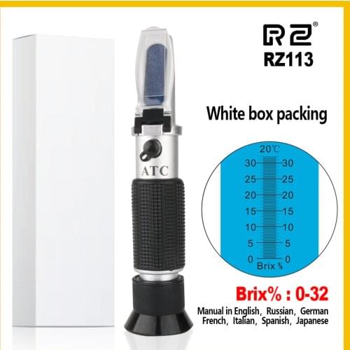 RZ Refractometer Sugar Meter Optical Instruments 0~32% Brix Range LCD Food Beverages Measuring Tool Tester Refractometers