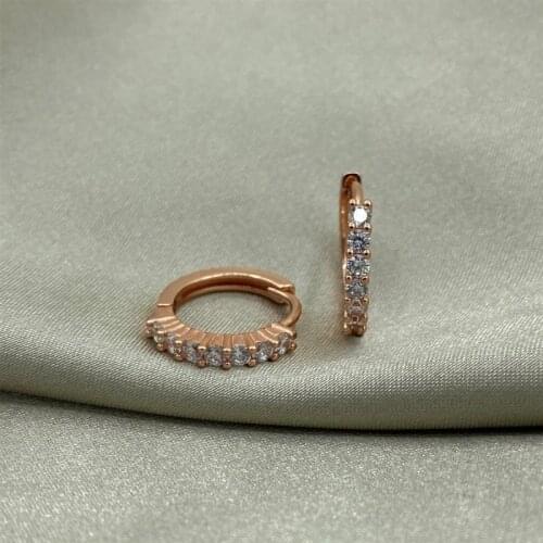 Rose Plated Diamond Cut Row Earrings