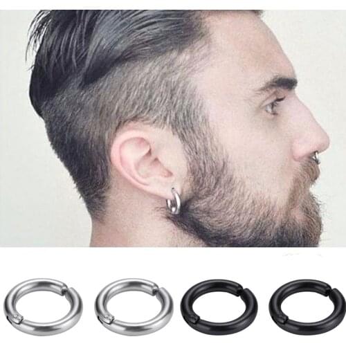 2pcs No Piercing Hole Ear Nose Clip Rings Titanium Stainless Steel Round Earrings Nose Ring for Women Men