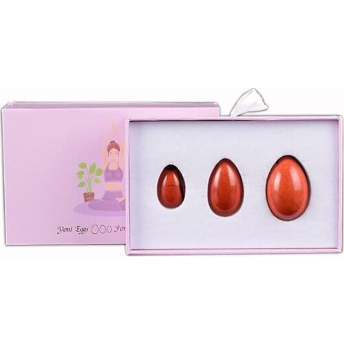 Dropshipping Natural Jade Yoni Egg Vaginal Muscle Tightening Ball Pelvic Floor Exercise Ball Kegel Exercise Red Jasper Egg