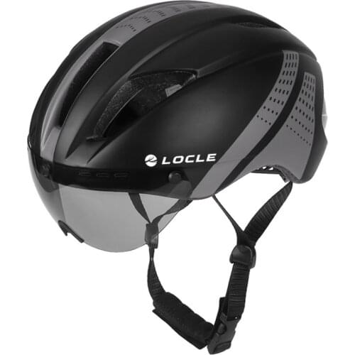 LOCLE Bicycle Helmet Men Integrally-molded Breathable Cycling Helmet Men Women Magnetic Goggles Lenses Aero MTB Road Bike Helmet