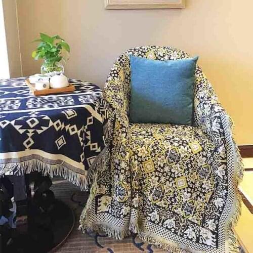 Pure cotton sunflower nostalgia carpet thin blanket tie-dye Ethnic Art blanket bed cover living room bedroom Felts tapestry