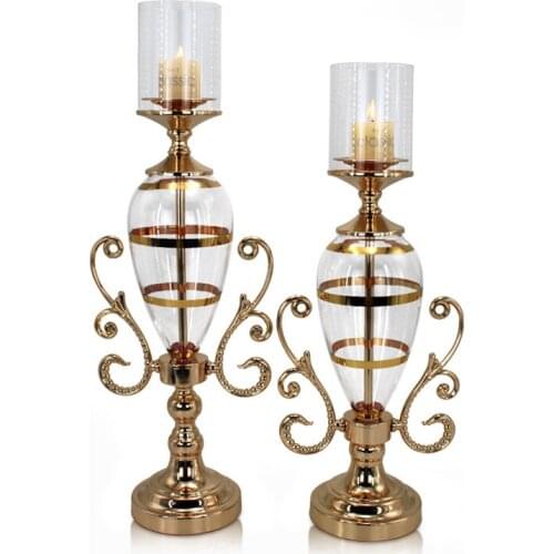 Home decoration glass candlestick candlestick decoration gift living room bedroom table gift