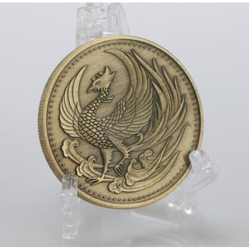 Japanese Traditional Culture Phoenix Nirvana Commemorative Coin Gold-plated Hundred Bird Scales Wishing Phoenix Challenge Coin