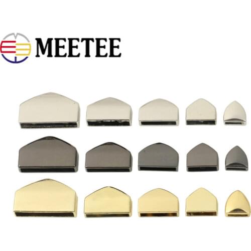 Meetee 10pcs 12/18/25mm Metal Tail Clip Screws Stopper Buckles Zipper End Hook Bags Belt Decoration Buckle DIY Accessory KY421