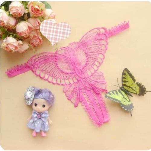 Women Underwear Butterfly Lace Micro Ladies Thong Panties Transparent Nightwear Breathable Comfortable Solid Color Briefs