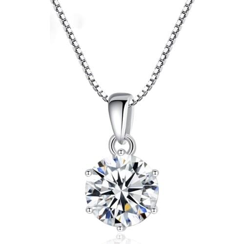 Wholesale 1.5ct Moissanite Pendant Necklace For Women Top Quality 100% 925 Sterling Silver Wedding Party Bridal Fine Jewelry