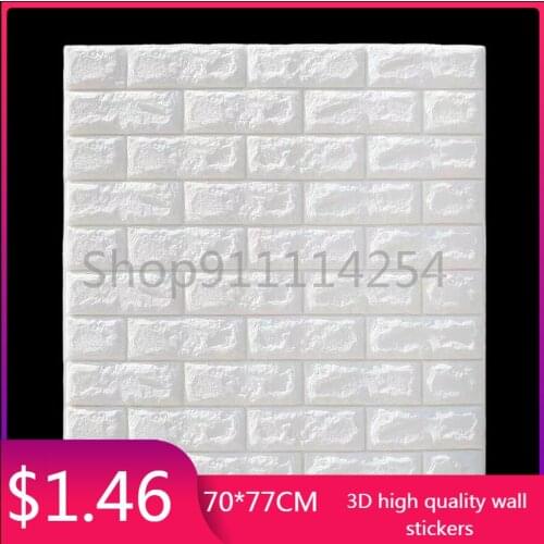 1pcs 70*77 3D Brick Wall Stickers Self adhesive DIY PE Foam Wallpaper Living Room TV Background Decor Panels Kids Room Protecti