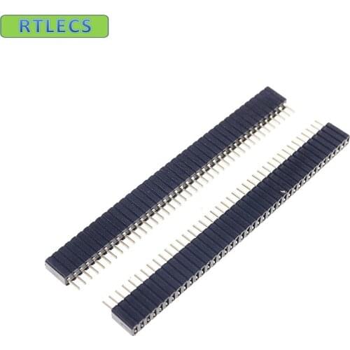 100pcs 1x40 P 40 pin 1.27mm Pitch Pin Header Female single row straight through hole DIP Rohs Lead free