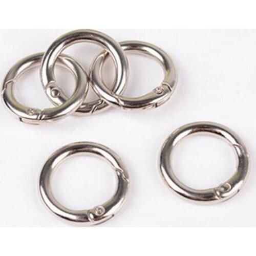 2pcs Metal Spring O-Ring Buckles Clips Carabiner Purses Handbags Buckles Round Push Trigger Snap Hooks Carabiner Bag Accessories