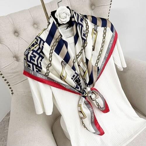 2021 new spring women scarf quality shawl silk fashion scarf headscarf beach sunscreen bag headscarf scarf 90cm*90cm