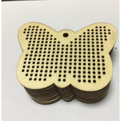 50 wooden cross stitch embroidery blanks perforated plywood animal butterfly stitching