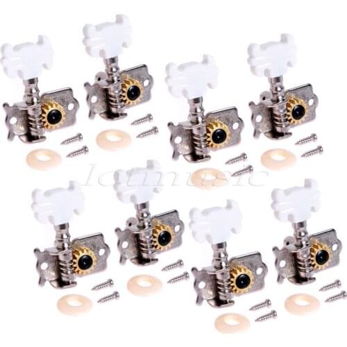 8R Ukulele Tuning Pegs Machine Heads Tuners White Plastic Head