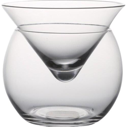 94PF Molecular Mixology Interlayer Triangle Cocktail Iced Crystal Wine Glass Cone Mar