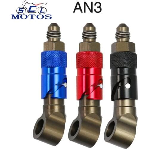 Sclmotos- AN3 Bend Aluminum Motorcycle Quick Disconnect Fitting Front Brake Caliper Removal Cover Brake Line Disassembly Guard