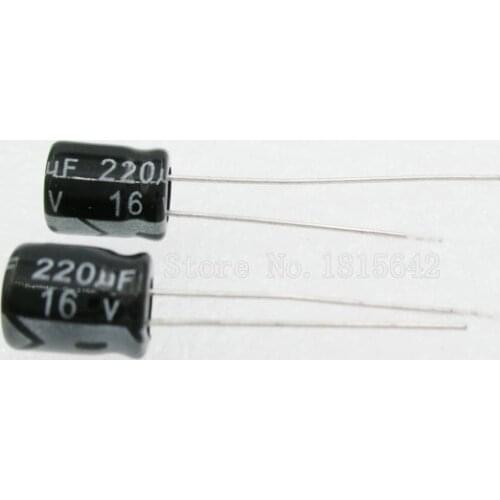 20PCS/LOT 220uF 16V Aluminum electrolytic capacitor 6.3*7 Electrolytic Capacitor 16v 220uf