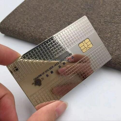 Proximity Smart Contact Rfid Black Steel Metal Sle4442 Chip Card