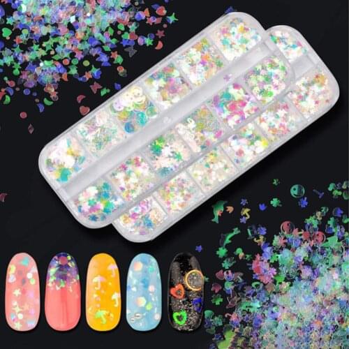 Nail Art Sequins Butterfly Star Heart Circle DIY Glitter Flakes Manicure Decor Ultra-thin DIY Material Manicure Decoration Nail
