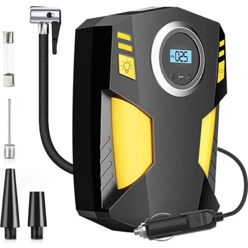 Digital Tyre Inflator, Portable Air Compressor Tyre Pump DC 12V 150PSI with LED Light for Car/Bicycle/Motorcycle/Balls