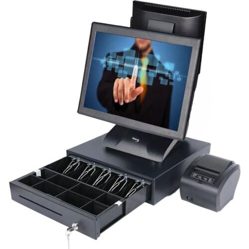 ComPOSxb high speed good quality Dual screen pos all in on pc for supermarket cash drawer thermal printer on sale