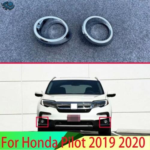 For Honda Pilot 2019 2020 Car Accessories ABS Chrome Front Fog Light Lamp Cover