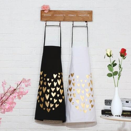 Women Kitchen Chef Apron Working Cooking Love Painted Design Bib Waterproof Oil Proof Dust Cute Protector