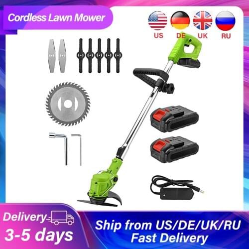 21V Electric Cordless Hedge Trimmer for Grass Trimmer 2 Batteries Lawn Mower Brush Cutter Telescopic Pole Garden Tool