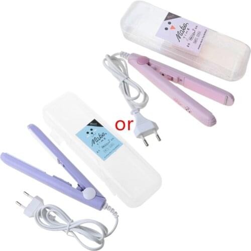 Electronic Hair Straightener Curler Mini Ceramic Iron Flat Straightening Styling Tools 220V Home Travel