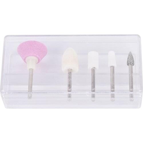 Bit Nail Art Drill Buffer File Polishing Electric Sander Sanding Grinding Head Tip Machine DIY Manicure Polish Tool Set 5Pcs/set