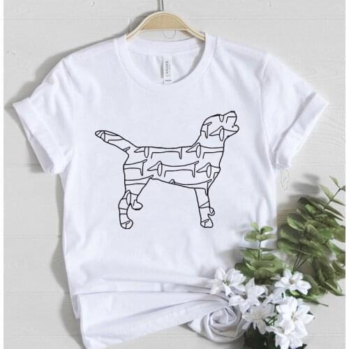 T-shirts For Women 2021 Dog Graphic t shirts Top Female Summer Tees White tshirt Short Sleeve Female T-shirt Plus Size 3XL