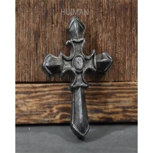 China Hongshan Culture Archaize Black Iron Meteorite Cross Statue Handicraft Home Decoration
