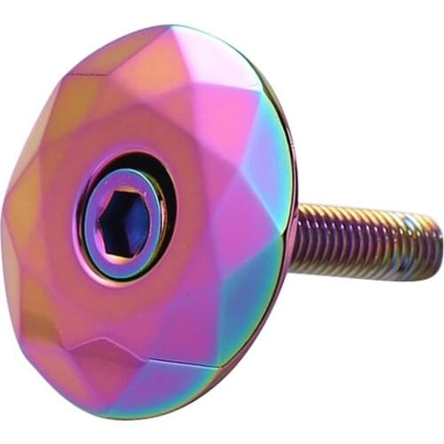 1-1/8 inch Portable Bicycle Headset Cap Burnt Blue Bike Stem Headset Top Cap Cover with Screw for 28.6mm Fork Head Tube