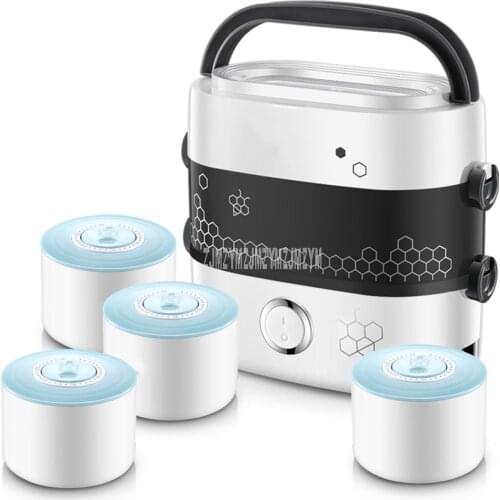 250W 1.5L Four Ceramic Tank Portable Electric Heating Lunch Box Food Warm Heater Cooking Congee Steaming Egg Rice Cooker Machine