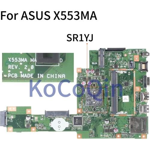 KoCoQin Laptop motherboard For ASUS X553MA A553M D553M F553M K553M X503M Mainboard REV:2.0 SR1YJ N2840