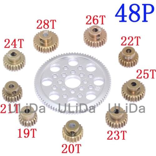 Metal 48P Spur Gear 92T 85T 80T Pinion 18T 19T 20T 21T 22T 23T 24T 25T 26T 28-33T Motor Gears For Sakura R31 G31 SCX10 AX10 HPI