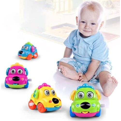 1 pcs Kawaii Lovely Cartoon Animal Dog Toys Running Car Clockwork Toys Classic Toy Newborn Baby Educational Toys