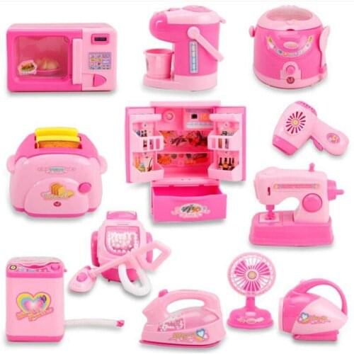 Mini Appliance Toys Kitchen Toys Light-up & Sound Simulation Plastic Home Appliances Children Play House Toys brinquedos
