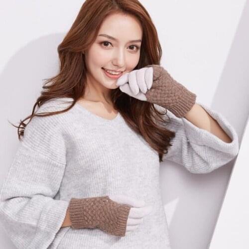 SUOGRY Hot Male Winter Woolen Gloves Knitted Wrist Gloves Women Men Full Pattern Finger Gloves Unisex Gloves