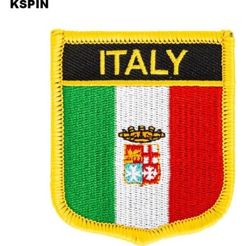 Italy Flag Embroidery Patches Iron on Saw on Transfer patches Sewing Applications for Clothes in Home&Garden