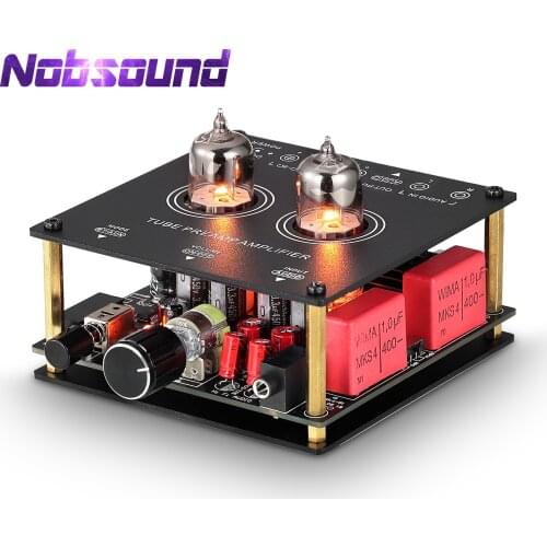 Nobsound Mini Vacuum Tube Amplifier Wireless Bluetooth Receiver HiFi Valve Tube Preamp Desktop Audio Amp